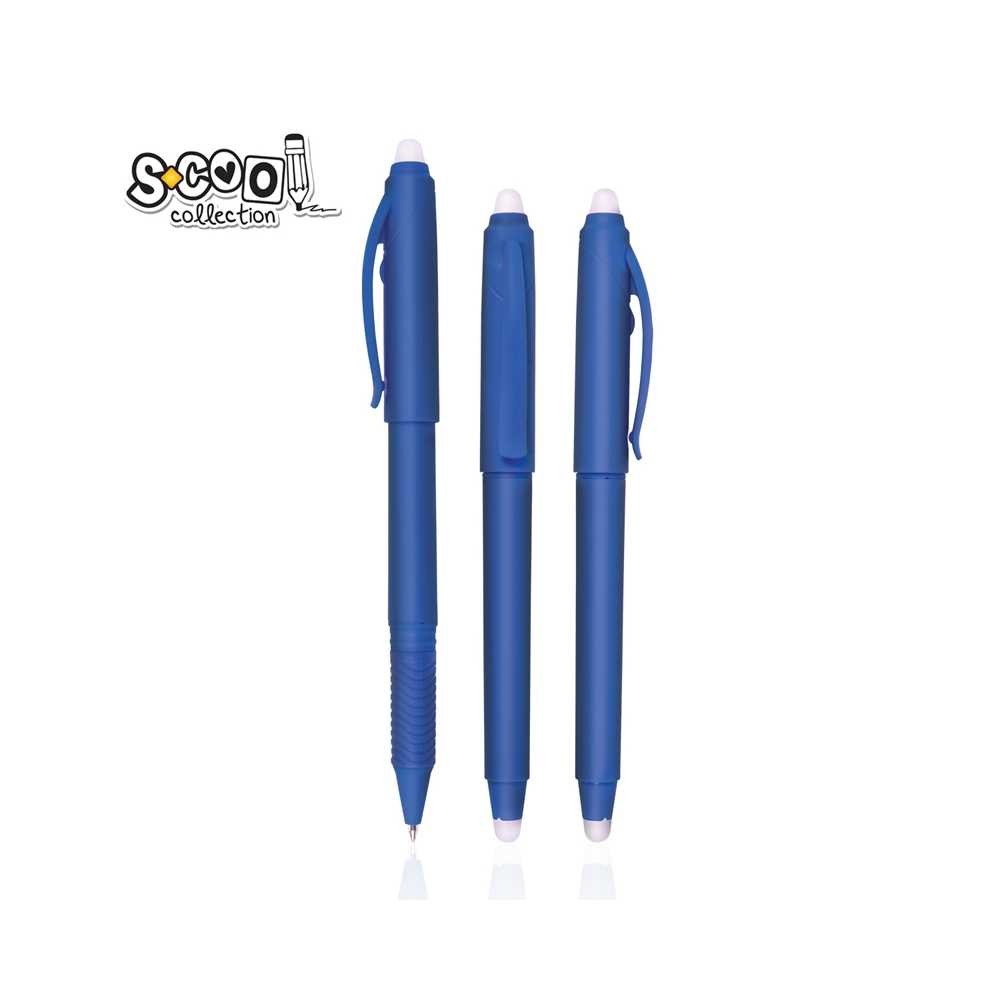 Pix cu radiera, mina termosensibila, cerneala albastra, inchidere cu capac - imagine 3